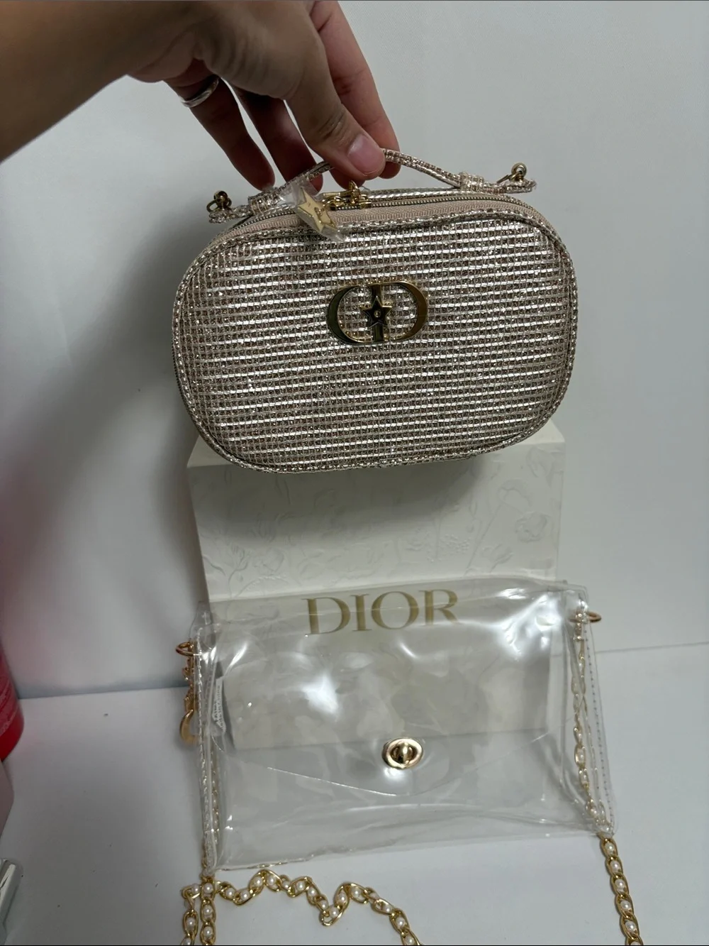 Dior Gold Pouch in Clear Women's Handbag - Picture 5 of 11